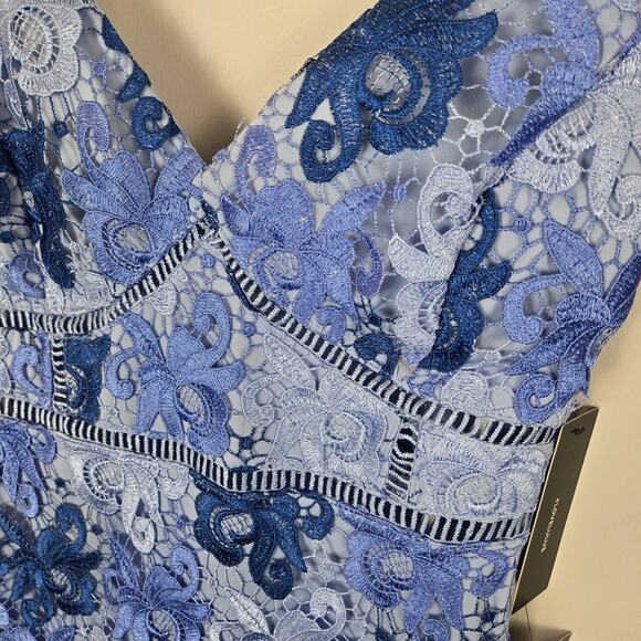 Lulus Dress SMALL Endless Elegance BLUE Multi Lace Bodycon Boho Cottage NWT Lace - Picture 5 of 12